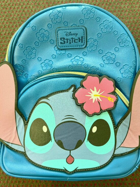 Disney Loungefly Stitch Hibiscus Blue Embossed Mini Backpack NWT Loungefly Disney Lilo & Stitch Hibiscus Blue Mini Backpack  main image 3